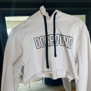 Dogpound White Cropped Hoodie size small